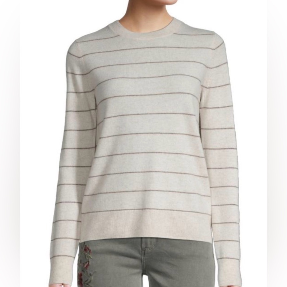 Vince Striped Wool & Cashmere Crewneck Sweater